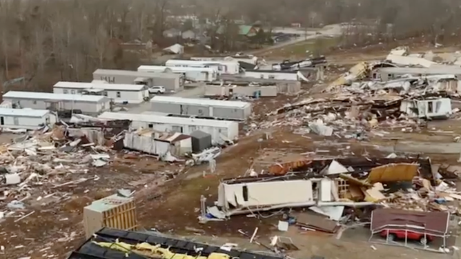 Destroyed homes in Poplar Bluff, MO.