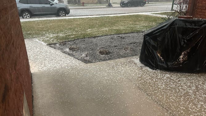 Hail on Chicago's South Side.