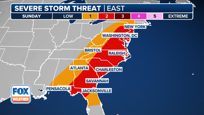 Sunday, March 16, severe weather outlook.