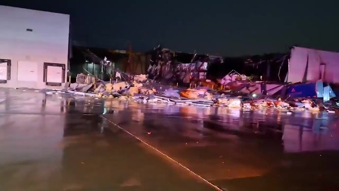 Warehouse damaged in Lewisville, Texas
