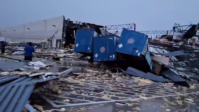 Warehouse damaged in Lewisville, Texas