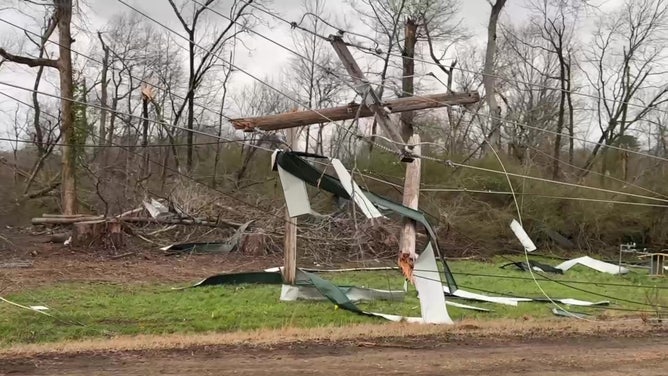 Tornado damage in Elliott, Mississippi