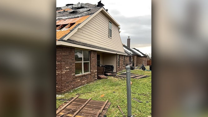 Storm damage in Waxahachie, Texas