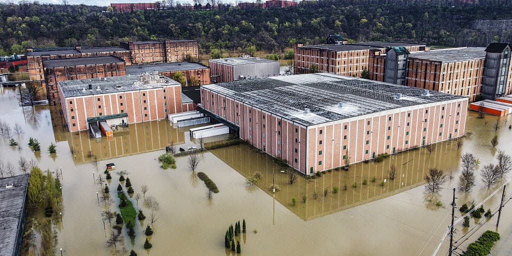 Kentucky river flooding leaves famous buffalo trace distillery damaged