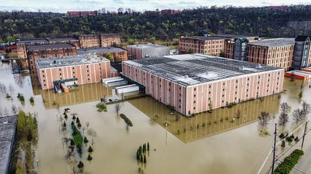 Famous bourbon distillery surrounded by floodwater after Kentucky sees more than a foot of rain