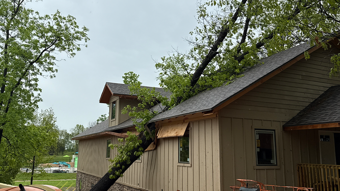 Damage to Camp Barnabas in Purdy, Missouri on Tuesday, April 29, 2025.