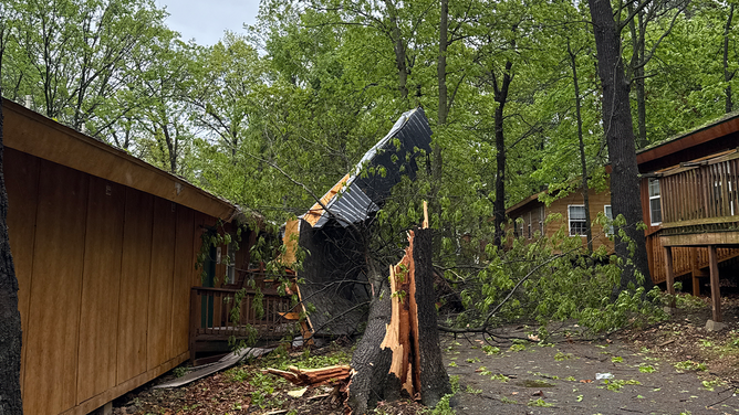 Damage to Camp Barnabas in Purdy, Missouri on Tuesday, April 29, 2025.