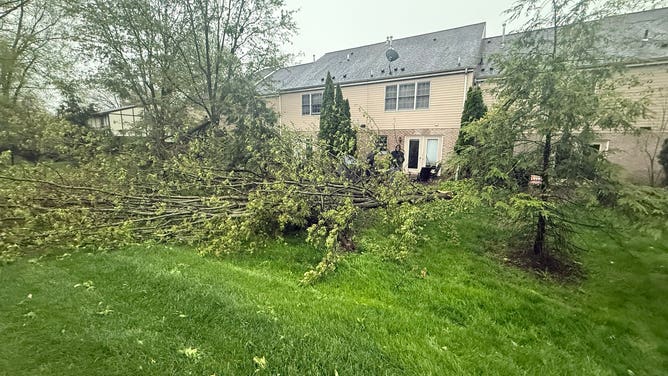Wind damage north of Pittsburgh, PA. on 4/29/2025