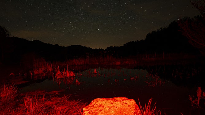 The Lyrid meteor shower is observed on Mount Isik in Kizilcahamam district of Ankara, Turkiye on April 22, 2025.