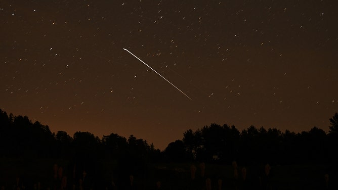 The Lyrid meteor shower is observed in Karagol Geosite in Kizilcahamam district of Ankara, Turkiye on April 22, 2025.