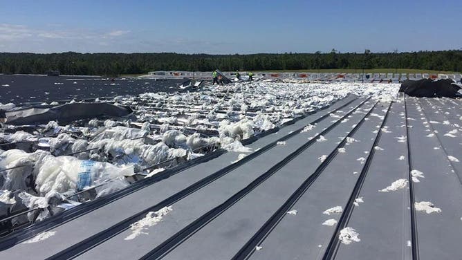 2016 bottling plant tornado damage.