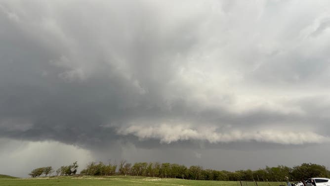 Storm clouds in Junction City, Kansas on April 28, 2025.