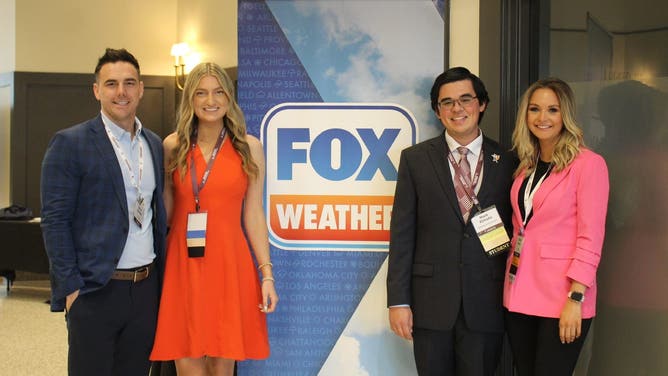 Steve Bender & Haley Meier with MSU students and scholarship recipients, Mark Kimoto & Sadie Morris.