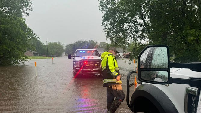 The Lexington Fire Department is working to evacuate those from flooded homes as torrential rain hits Oklahoma on Wednesday.