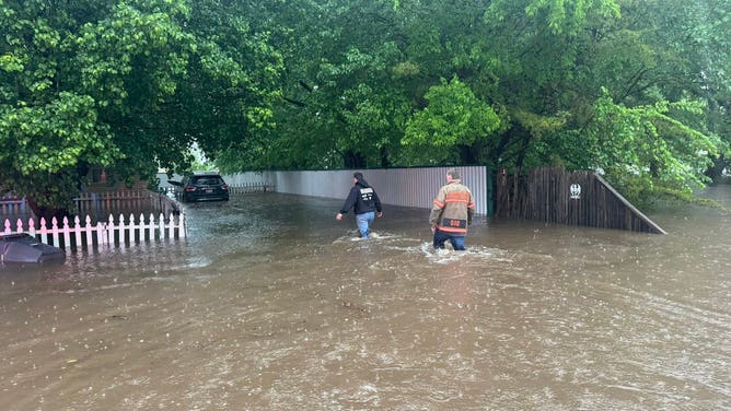 The Lexington Fire Department is working to evacuate those from flooded homes as torrential rain hits Oklahoma on Wednesday.