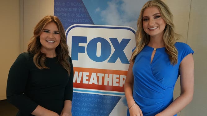 FOX Weather meteorologist Jane Minar with her mentee and MSU scholarship recipient Sadie Morris.