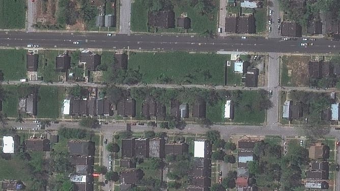 An image of the Lee Avenue area of St. Louis before a tornado on May 17, 2025.