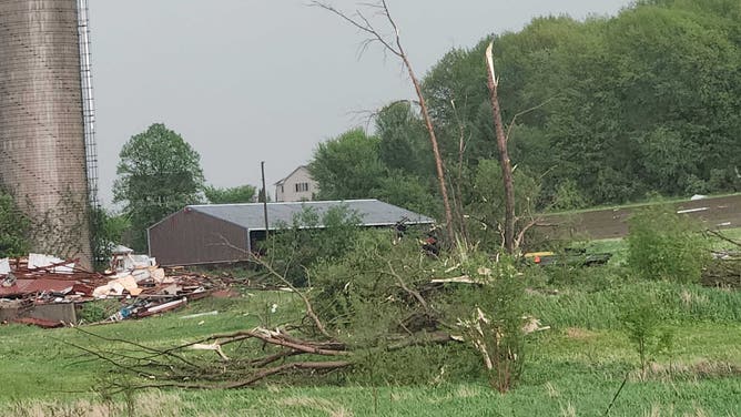 Tornado damage in Juneau, Wisconsin