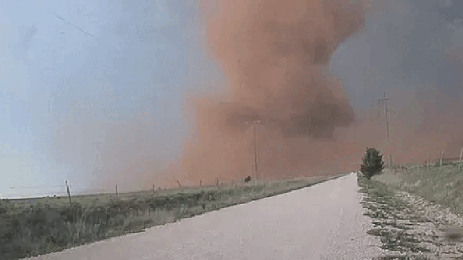Exhilarating timelapse footage captured a storm chaser’s pursuit of a tornado in Floyd, New Mexico, on Sunday. This video, captured by Quincy Vagell, shows him trail a tornado as it swirls across fields and roads.