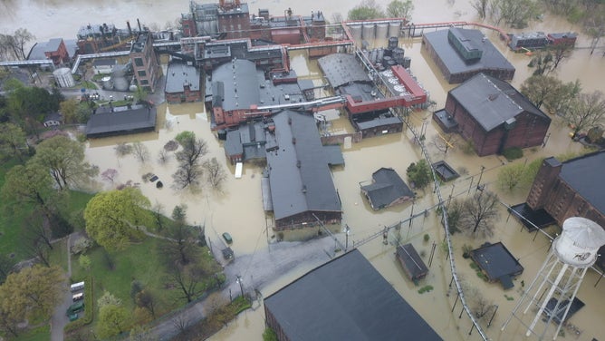Buffalo Trace Distillery flooding connected  April 7.