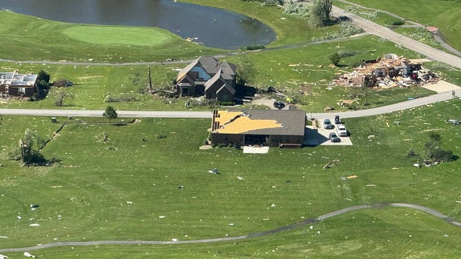 Tornado damage in London, Kentucky