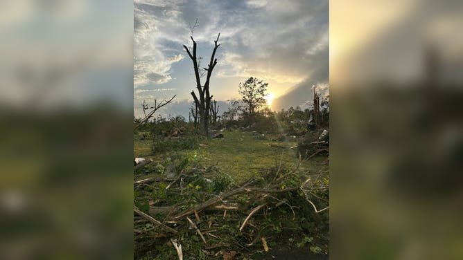 Photos of damage in Scott County, Missouri, north of Sikeston.
