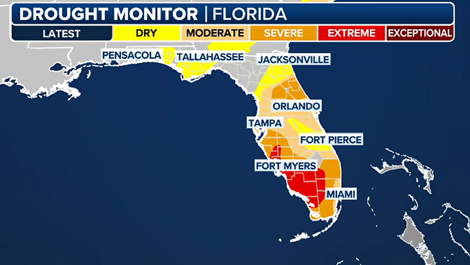 Florida drought map as of 5/23/2025.