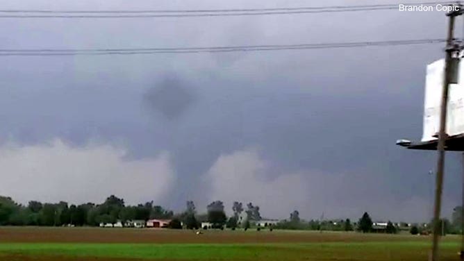 A tornado moves across parts of Missouri on May 16, 2025.