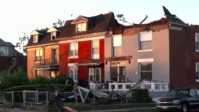 Roof harm to homes adjacent Centennial Christian Church.