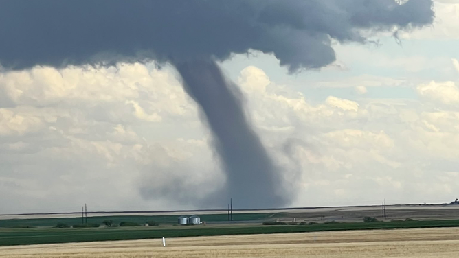 A tornado seen near Bennett, Colorado on May 18, 2025.