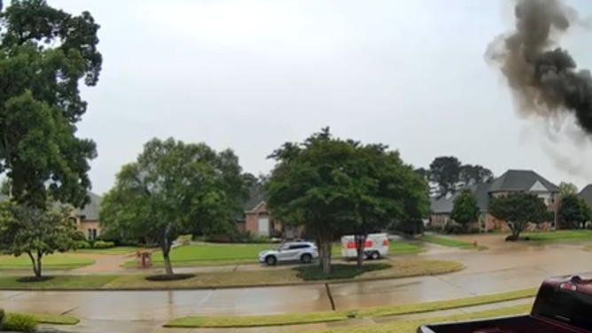 Lightning onslaught   caught connected  location  information    camera hitting a location  successful  Colleyville, Texas connected  Monday, May 5, 2025.