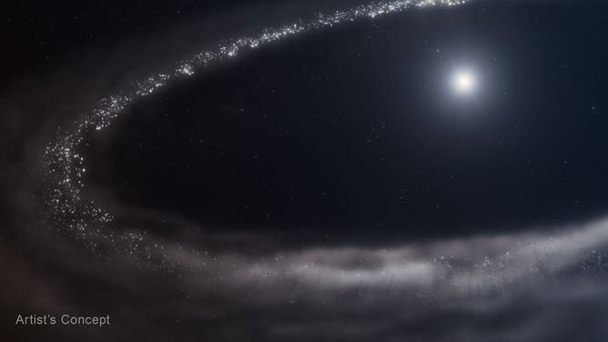 Is frozen water scattered in systems around other stars?
