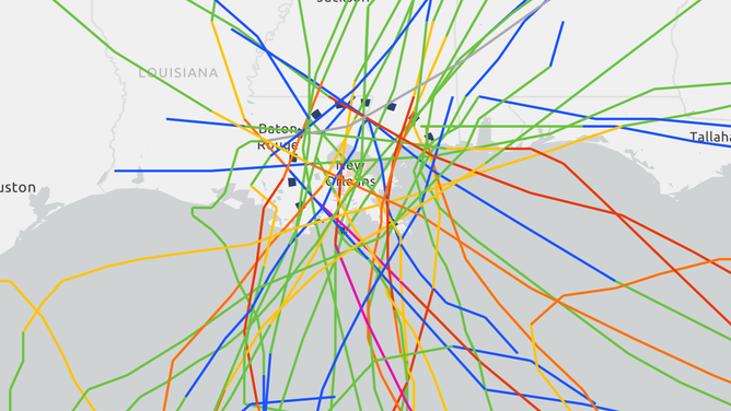 34 Tropical cyclones have passed within 50 miles of New Orleans during the month of September.