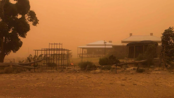 Red dust in Orroroo, South Australia on Monday, May 26, 2025.