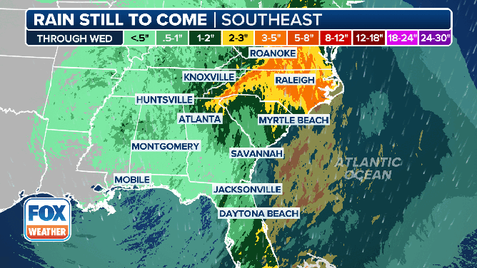 This animated graphic shows the forecast rain totals through Wednesday, May 14, 2025.