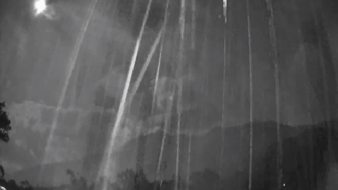 This animated image shows an eruption at the Philippines’ Kanlaon Volcano during the early morning hours of May 13, 2025.