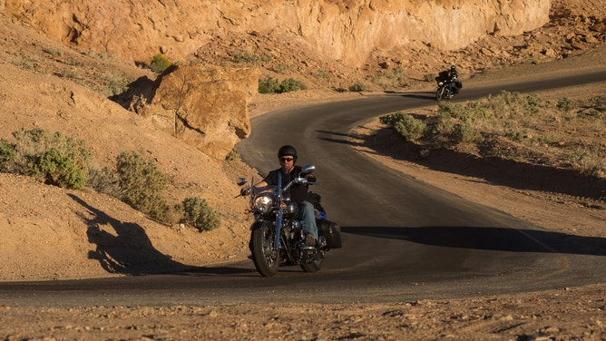 In cooler months, Artists Drive is an ideal motorcycle destination.