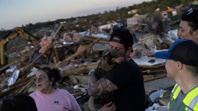  Mark Sexton kisses his daughters canine  aft  it was pulled retired  of the debris of his parent's location   pursuing  the tornado that struck the vicinity  of Sunshine Hills connected  May 17, 2025 successful  London, Kentucky. A tornado struck communities successful  Somerset and London, Kentucky, leaving implicit    10 dormant   and much  injured. (Photo by Michael Swensen/Getty Images)