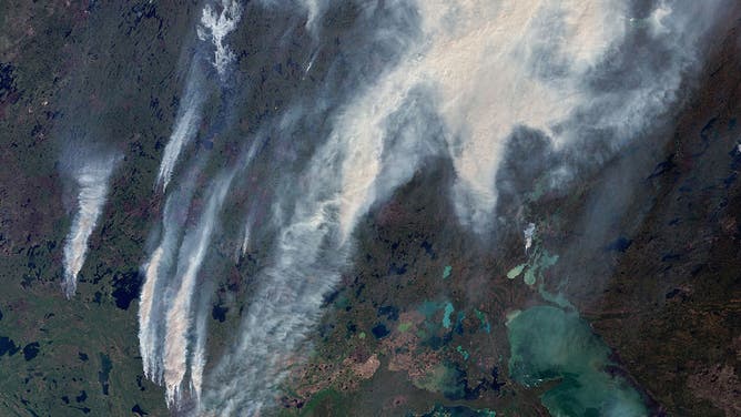 Massive fires are sweeping across Saskatchewan, triggering evacuations in areas like Little Bear Lake, Whiteswan, Whelan Bay, and Piprell Lake.
