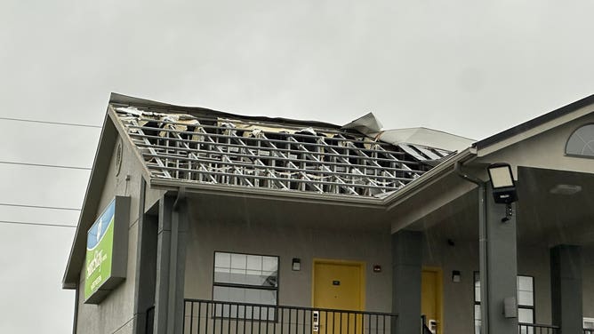 Wind damage in McAlester, Oklahoma