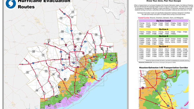 Houston-area evacuation map