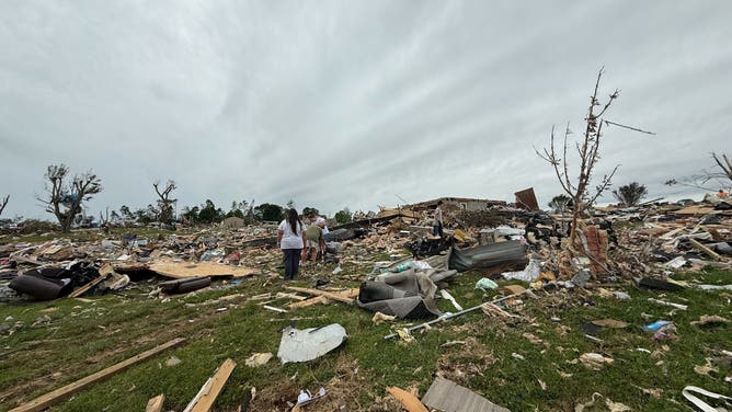 Extensive damage in London, Kentucky near the Davis family home following the deadly May 16, 2025 tornado.