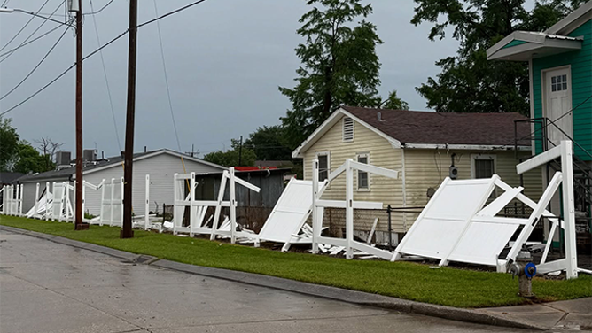 This image shows damage in Jefferson Parish, Louisiana, after a possible tornado on Wednesday, May 7, 2025.