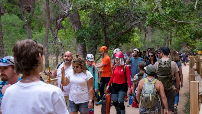 Lines and crowding at the Temple of Sinawava during Memorial Day Weekend 2022.
