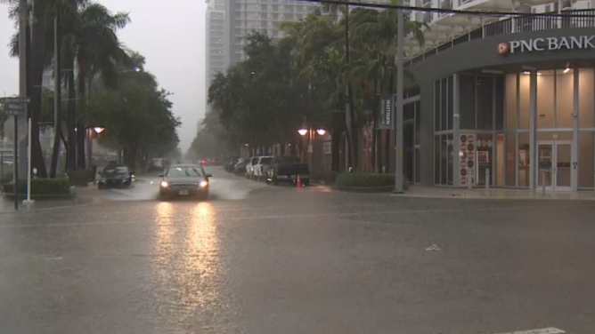 Miami inundated with heavy rain Monday, May 12, 2025.