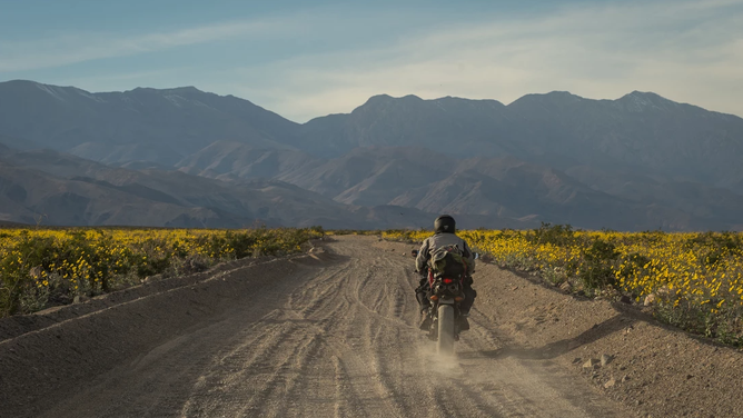 Street-legal dual-sport motorcycles have hundreds of miles of unpaved roads to enjoy in the park during cooler months.