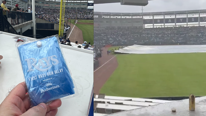 A rain delay at the Tampa Bay Rays game on May, 10, 2025.