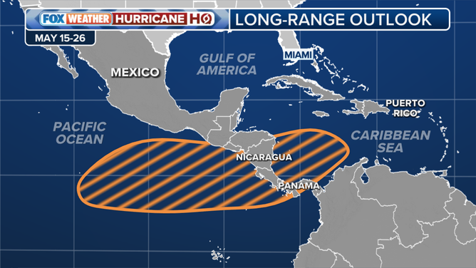 Long-range tropical outlook for May 15-26 from the FOX Forecast Center.