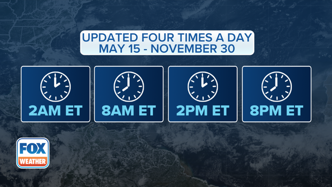 This graphic explains when the tropical weather outlooks are issued.