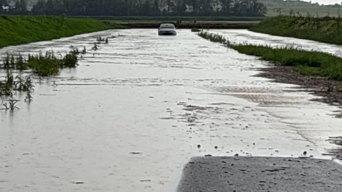 Driver rescued from flash flooding in Union County, KY on May 8, 2025.